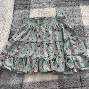 Blue Jasmine Boutique Teal Floral Skirt